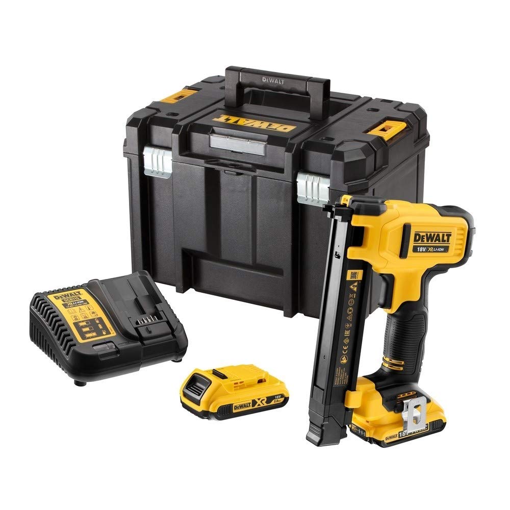 DEWALT - Grapadora de Electricistas sin escobillas XR 18V Li-Ion 2,0Ah Modern Silber Stapler