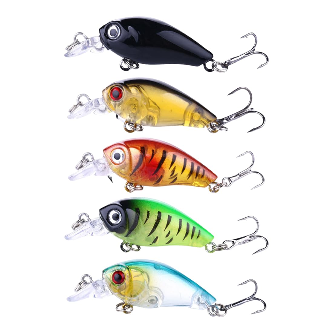 PBAHAUP 5 Pezzi Esche Artificiali Spinning, Esche Da Pesca, Crankbaits, Artificiali Spinning Esche Artificiali Per L'Uso In Acqua Dolce, Acqua Salata, Spigola, Trota (A) - 2