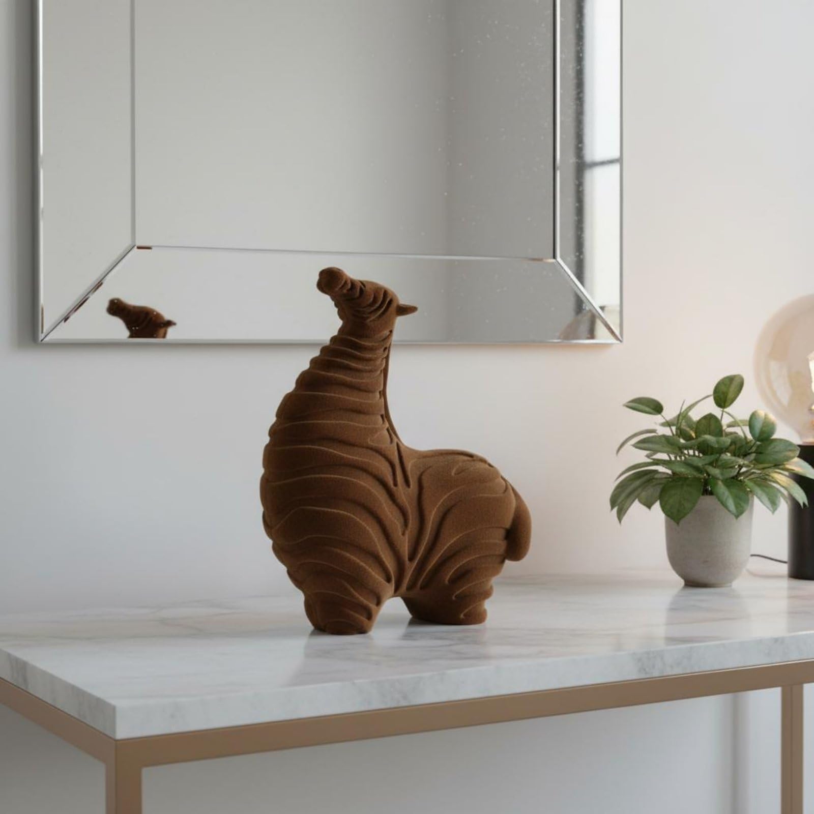 Colcolo Kinderzimmer Deko Figur Pferd Statue Ornament Skulptur Minimalistische Tierfigur mit Weichen Kurven Und Detailreicher Struktur für Kommode Schreibtisch Kinderzimmer Wohnzimmer Diele, Silber