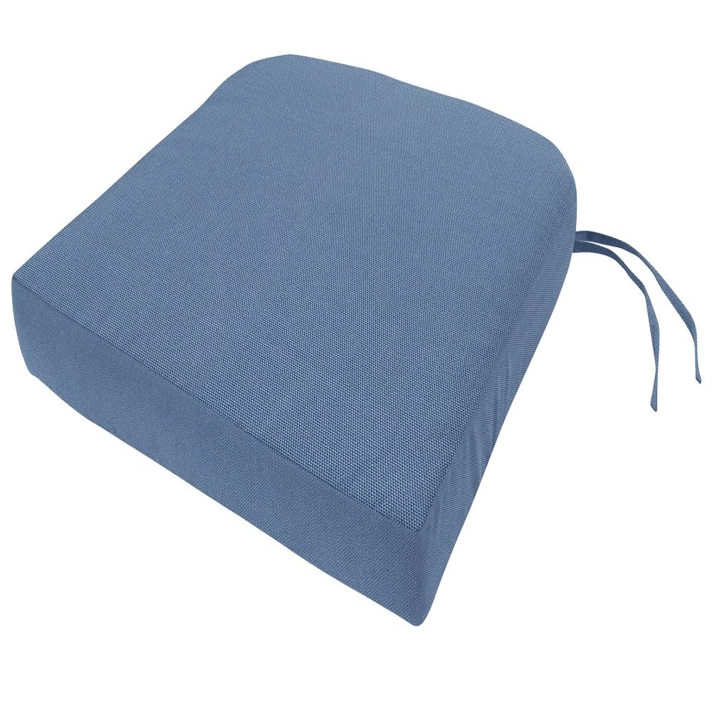Dark Blue Outdoor Patio Chair Cushions with Reversible & Removable Cover by Zipper | Size: 3.5