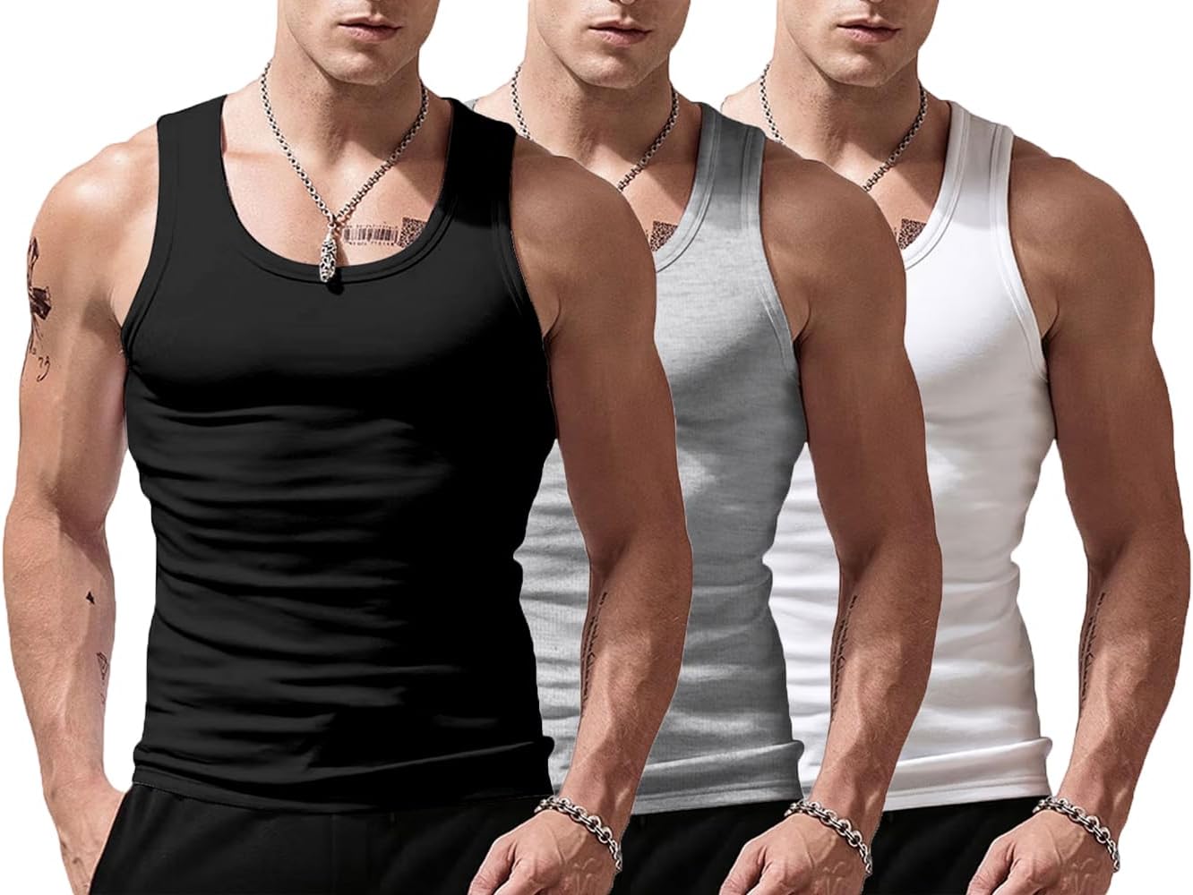 Men's Stringer Tank Tops Cotton Vest Sleeveless Gym Workout Bodybuilding Fitness Muscle T Shirts
