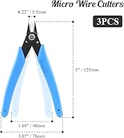 Vista 4 de Bivethoi 3 piezas de micro cortadores de alambre, cortadores diagonales pequeños para impresora 3D, alicates de filamento, minippers pequeños, Azul