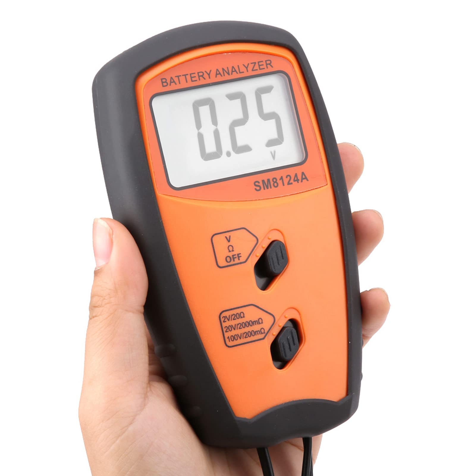 Voltmètre de résistance numérique à écran LCD SM8124A, testeur de tension de batterie pour automobiles, véhicules électriques, téléphones électroniques