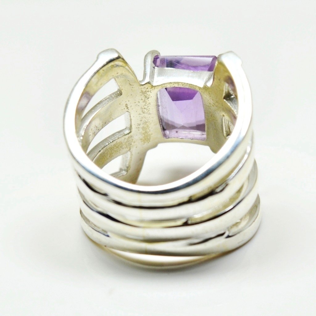 Unisex plata de ley 925 plata talla ovalada purpura