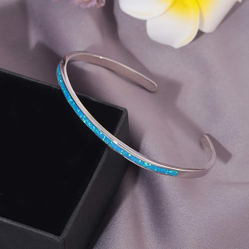 Miniatura 5 de CiNily Pulsera de ópalo para mujer, chapada en oro, hipoalergénica, con piedras preciosas abiertas
