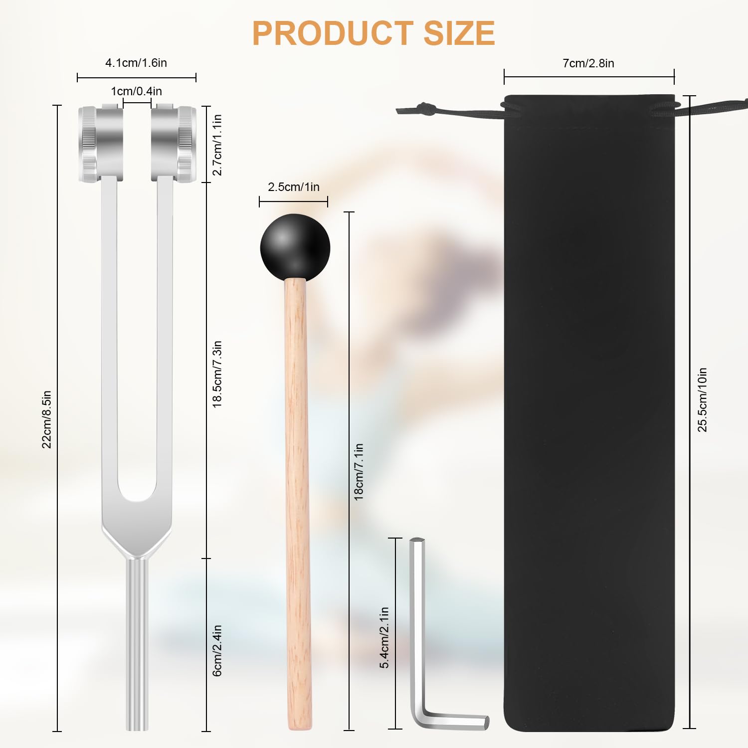 SANEWAVE 128 Hz Stimmgabel Medizinisches Heilinstrument – Aluminium Sensory Tuning Gabeln Für Heilung Chakra Set – Weiche Tasche Menschliche Biofield Diapason Therapie, Stressabbau, 256 Hz