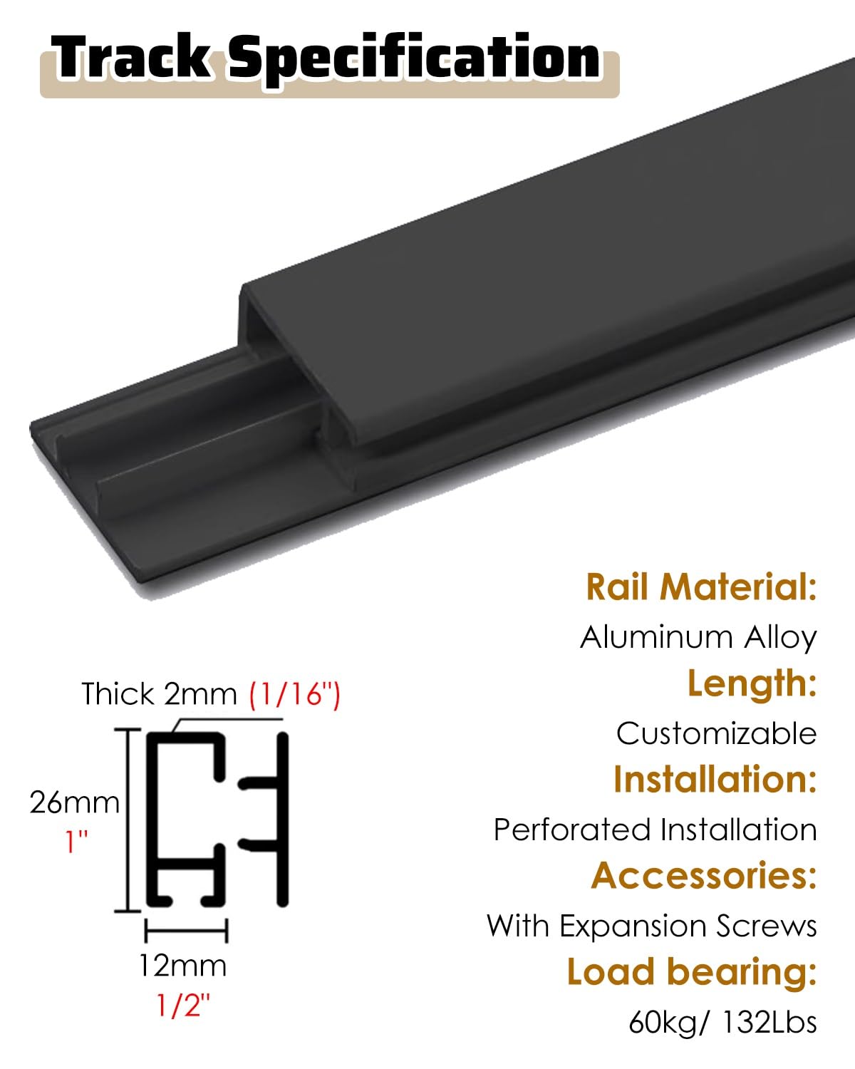 Cimaise pour Tableau Crochets et Fil Noir pour Cimaise de Miroir, Suspensions pour Cadres de Salon, Galerie, Exposition, Kit de Crochets à Clic pour Tableaux de 1 M, 1,5m et 2m de Long(2 m/6.6' cable,