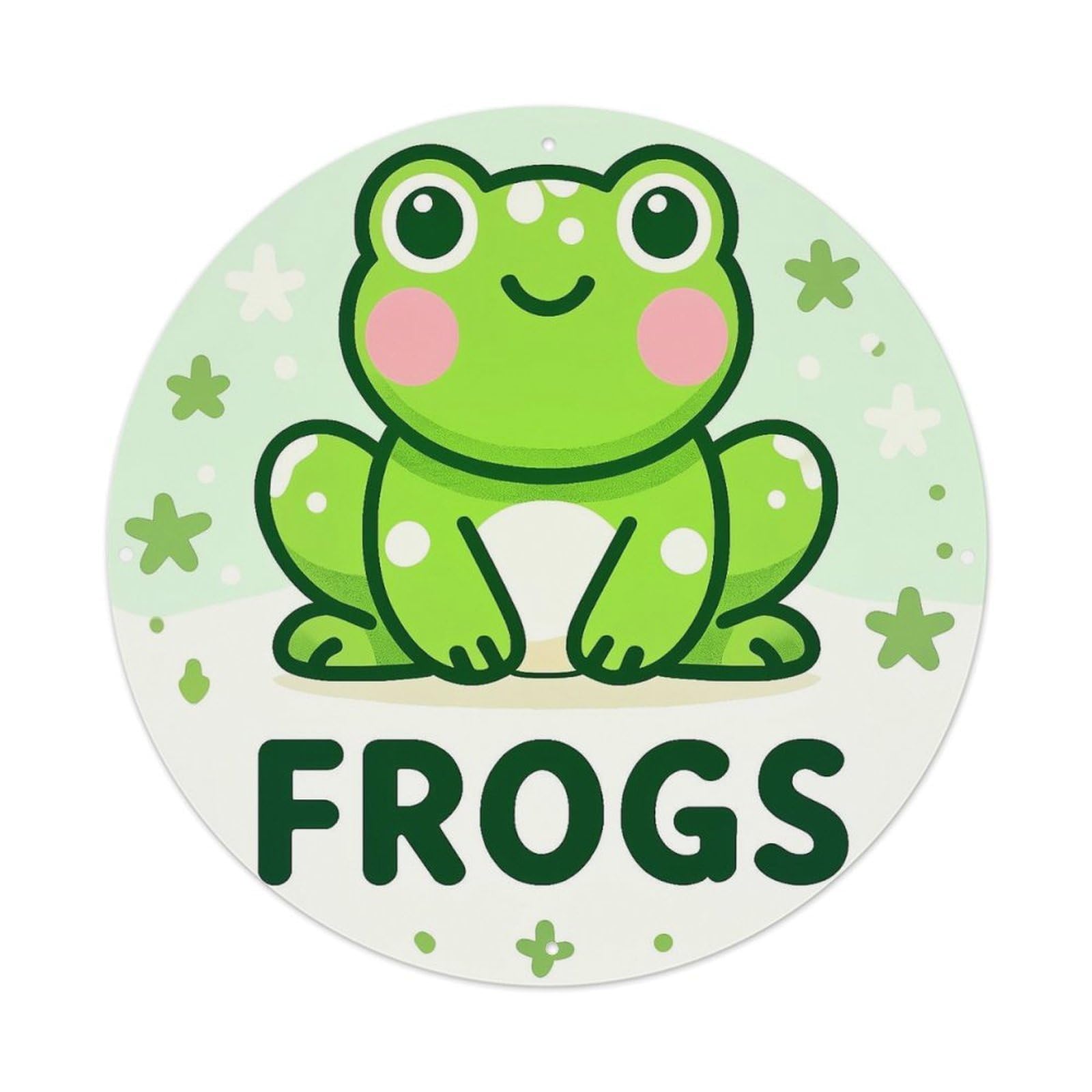 Cute Green Frog With Stars Tin Sign Metal Poster Vintage Metal Signs for Home Man Cave Bar Cafe Kitchen laundry room Wall Decorations 8x8 inches