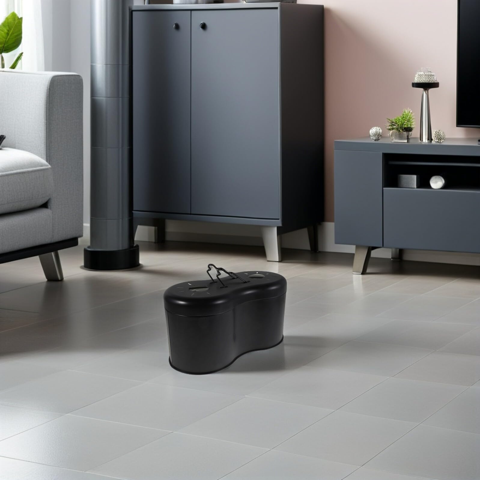 TOYANDONA Lampada per Rettili Doppia in Alluminio con Interruttori Indipendenti, Coprilampada Nero Riflettente per Serpenti e Tartarughe in Terrario di Vetro