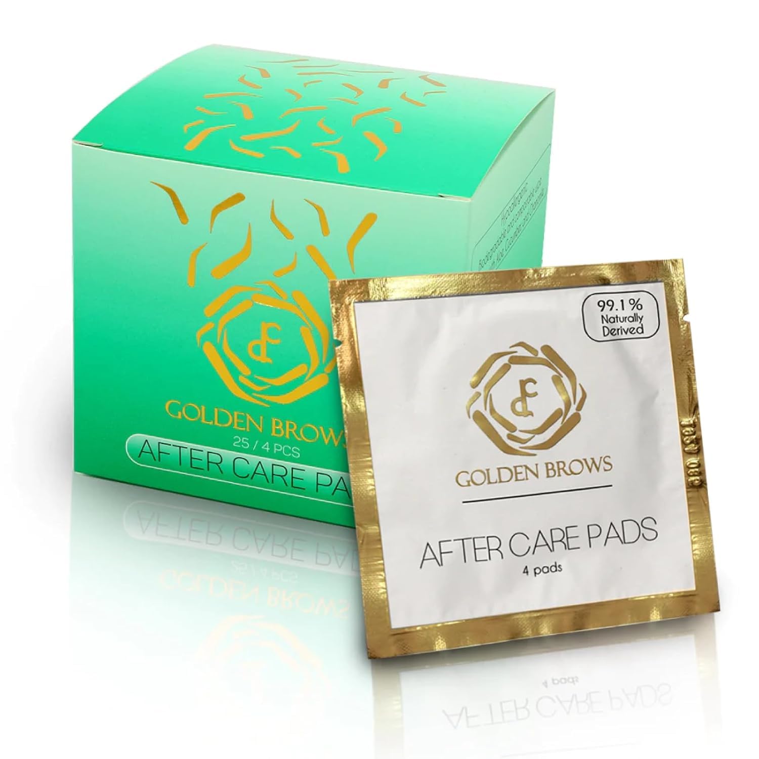 Golden Brows Premium Aftercare Pads | Plant-Based Fragrance Free Cotton Pads for Face & Body | Microblading Aftercare Cotton Rounds & Post-Procedure Essentials – 25 Pack