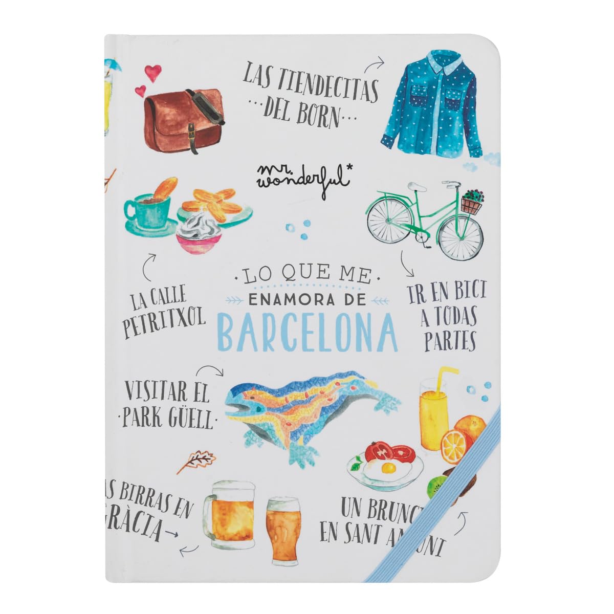 Mr. Wonderful - A5 Notebook - Barcelona - Hard Cover Notebook - Soft Touch Finish - 160 Pages