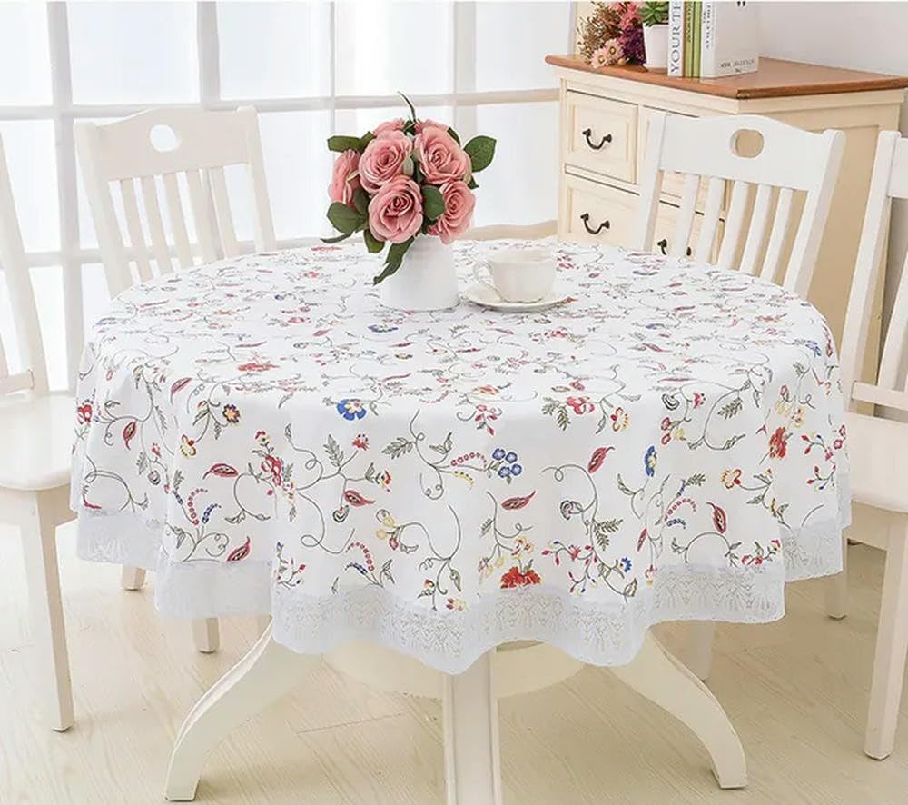 XHBYW 137-200cm PVC Hotel Waterproof and Oil Proof Large Round Tablecloth Hotel Plastic Round Table Cloth Wash Free and Scald Proof Table Cloth