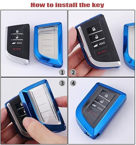 Miniatura 5 de Funda protectora de TPU de 360 grados para llavero Acura MDX RDX con control remoto de entrada sin llave (morado oscuro)