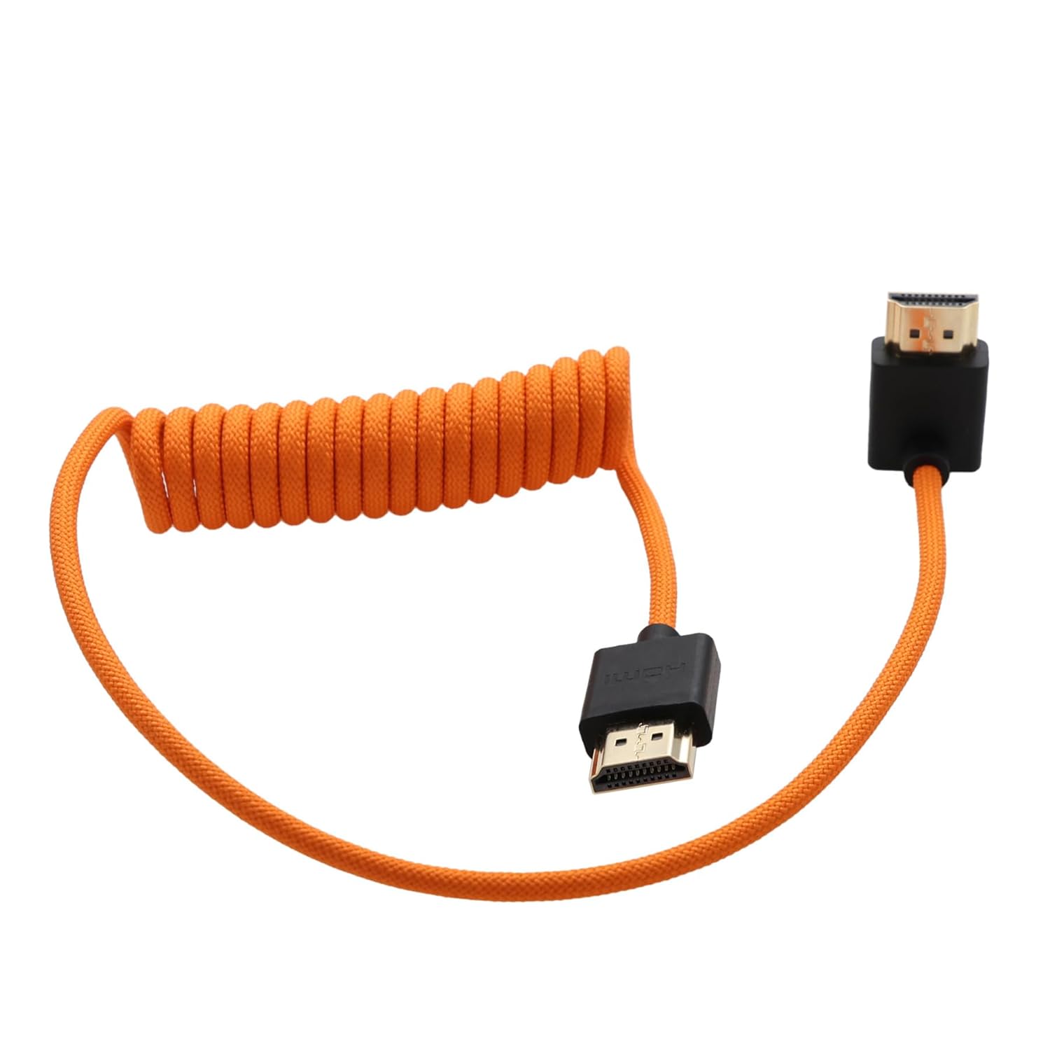 HDMI 8K 4K Cable for ATOMOS Ninja V Shinobi, Sony FX3 A7RV, Canon R5II Lumix Nikon Z6III, BMPCC6K, TV Computer Camera Monitor Gimbal FEELWORLD Portkeys SmallHD, Down Angled, 50cm Spiral