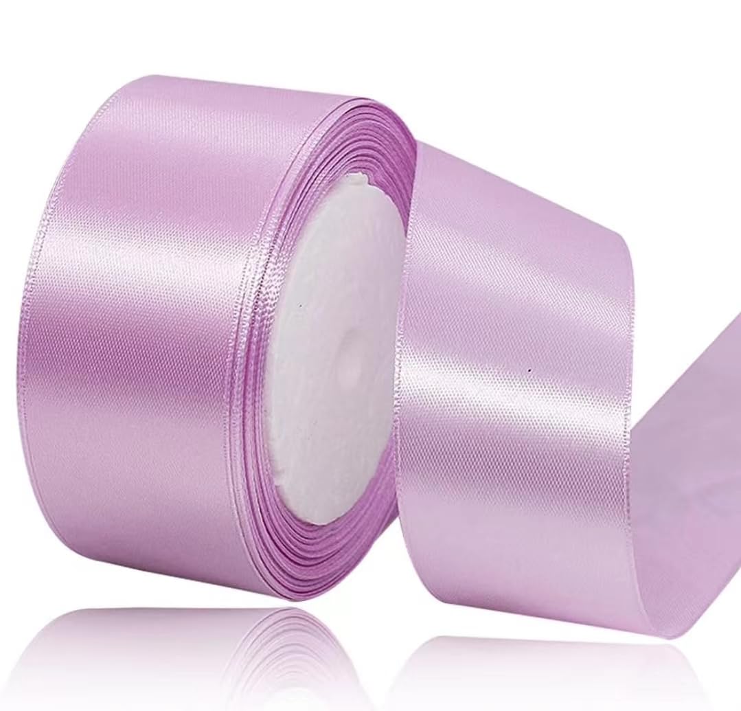 Lavender Ribbon 40mm for Christmas Party Decorations,23 Meters Lavender Satin Ribbon for Gift Wrapping Crafting