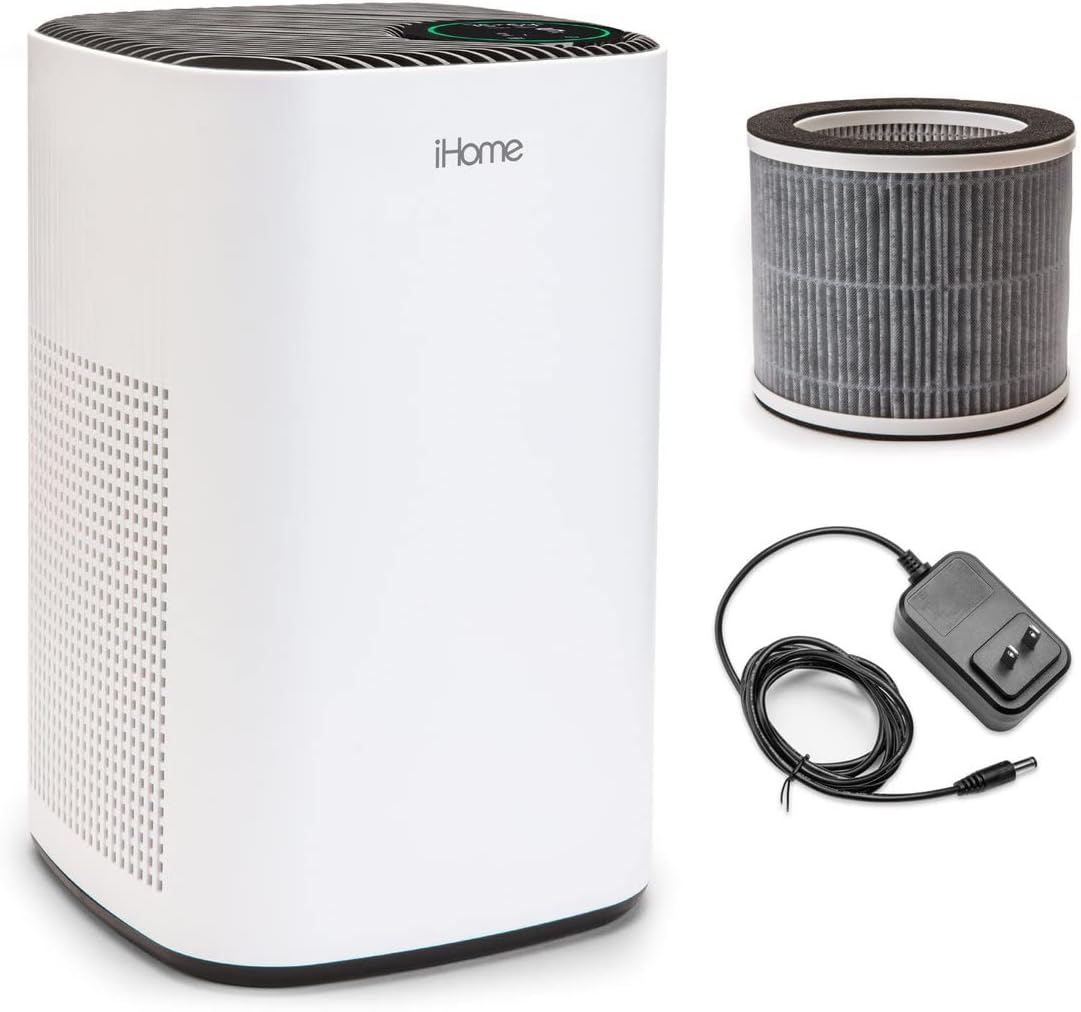iHome Air Purifier for Home, H13 True HEPA Filter Air Purifier & Air