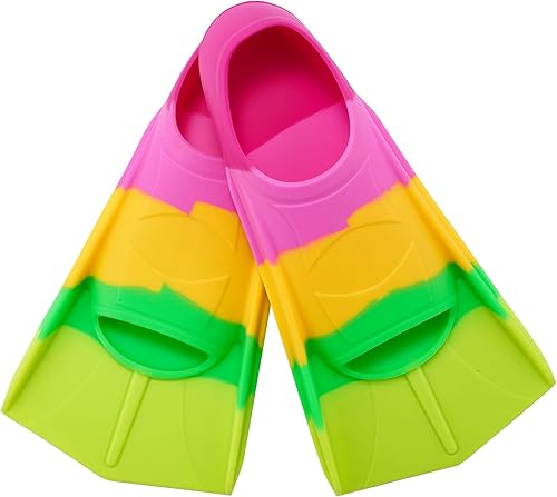 Miniatura 20 de Aletas de natación para niños, aletas cortas para jóvenes, aletas de entrenamiento de natación para natación de regazo, para niños y niñas