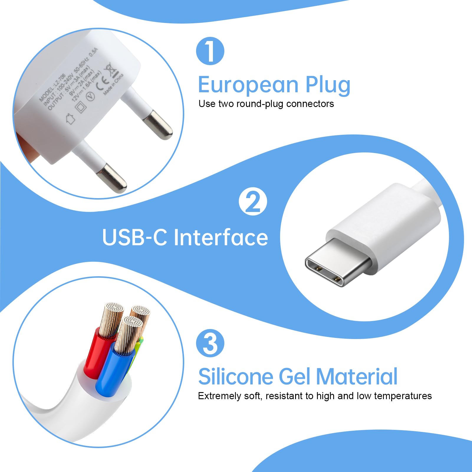3A Caricabatterie Rapido Cavo di Ricarica P30 Pro, P30 Lite, P20 Lite, P20 Pro, Mate 10