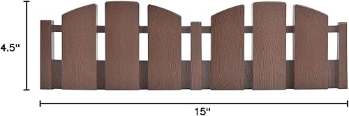 Vista 22 de EasyFlex No-Dig Borde de paisaje con picos de anclaje, 4.5 pulgadas de alto, borde decorativo de jardín Adirondack con aspecto de madera, kit de 15