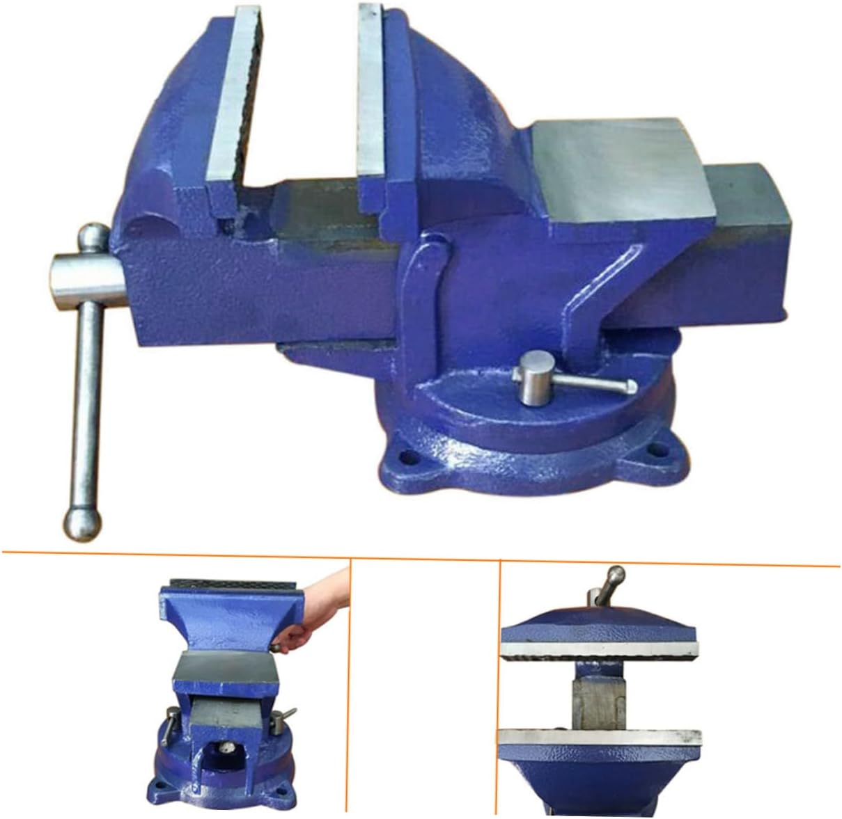 Uonlytech 12kg Heavy-duty Steel Bench Vise for Woodworking Jewelry and Diy Crafts Portable Manual Clamp for Carving and Milling Blue