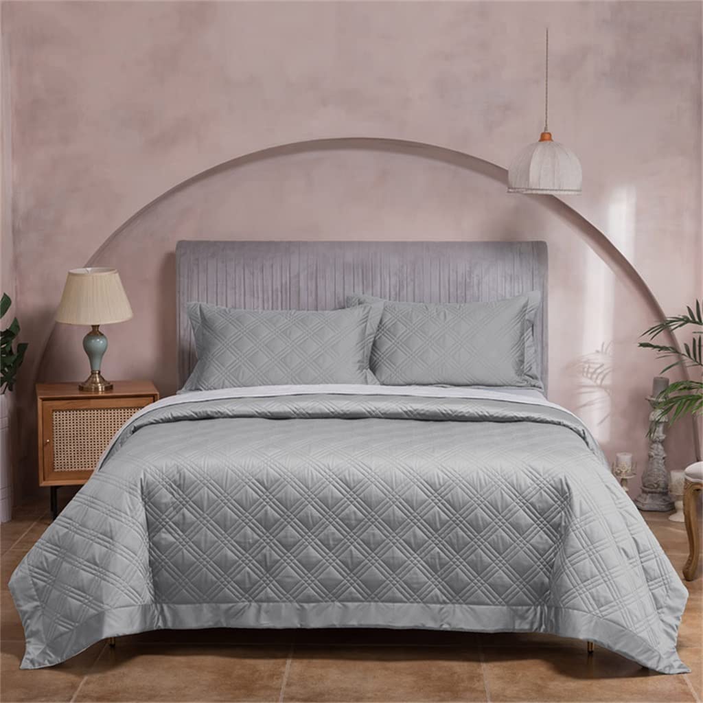 Sbcgfy 3 Pack Quilted Quilted Sheets Summer Cool Quilt Cover Blanket Bed Cover Quilted Quilt Bed Cover Three-Piece Set,-245X270cm