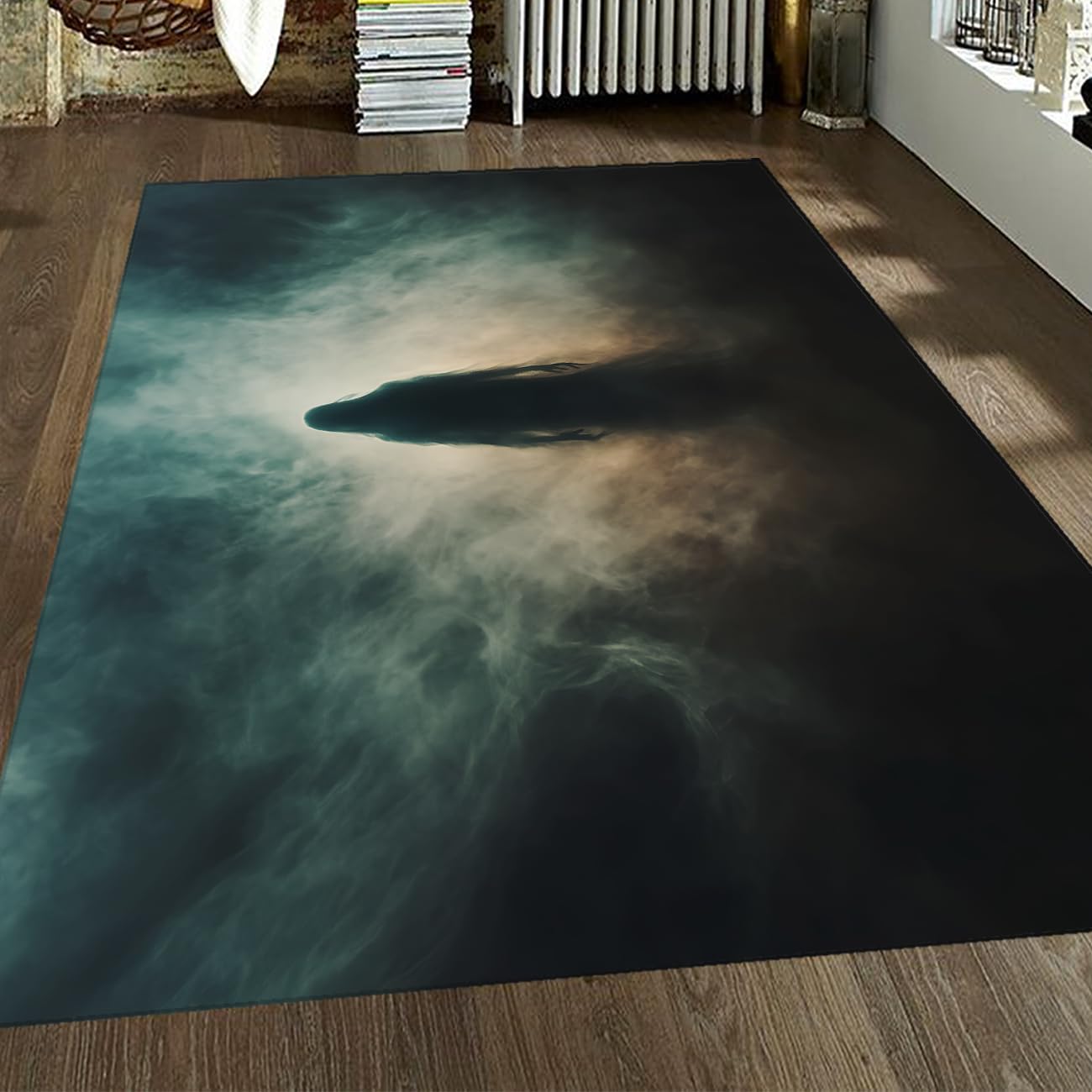 Tapis 200x280cm Silhouette Gothique Lavable antidérapante