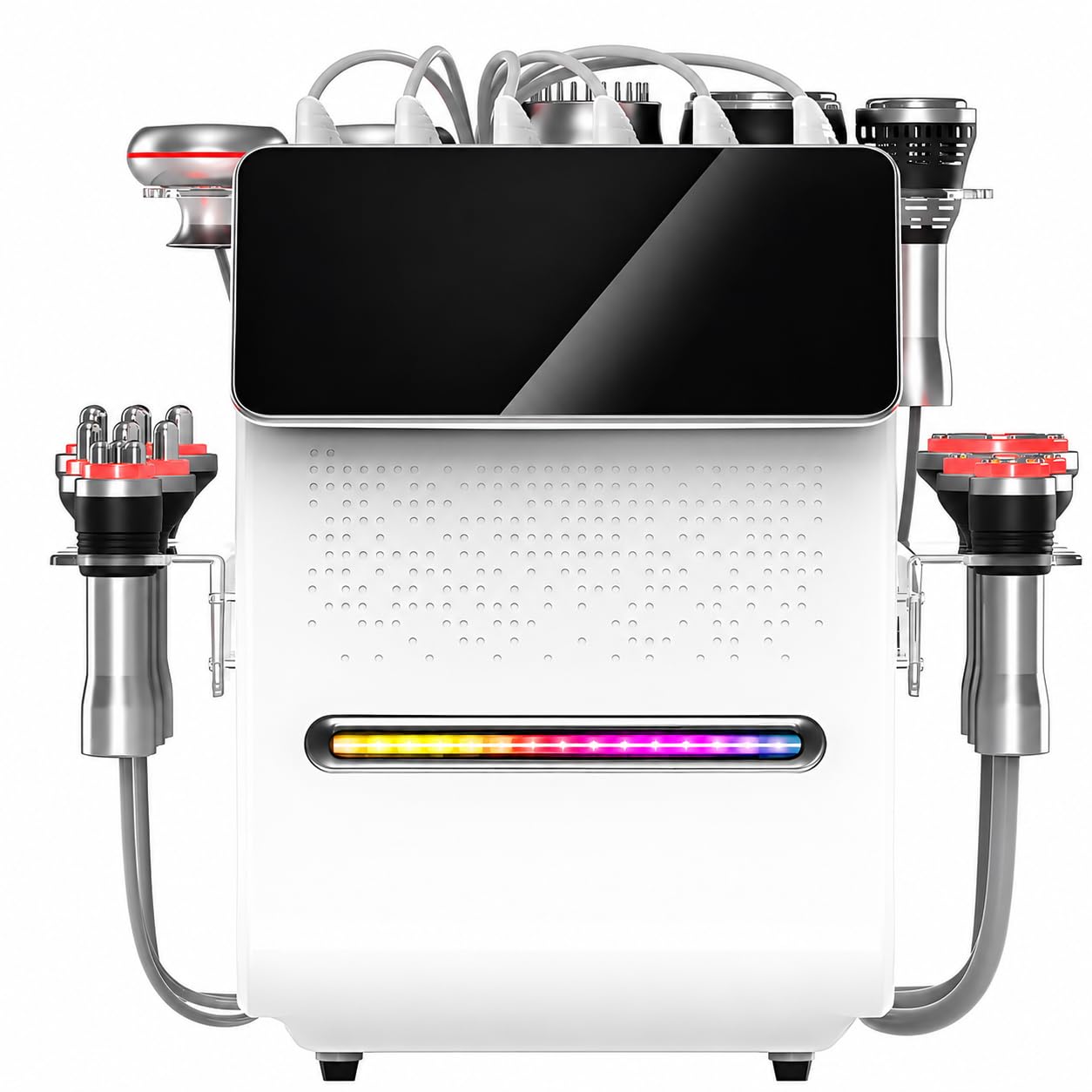 macchina di contorno del corpo di vuoto rf 80K, dispositivo 11-in-1 | Cavitazione 80K, RF 1MHz, vuoto, maniglie LED e touchscreen multilingue da 6 pollici per la cura del corpo del salone
