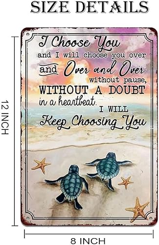Miniatura 2 de ETTIBETRENDY Letreros creativos de metal con cita de tortugas marinas, decoración de pared, divertido letrero de lata rústica para el hogar,