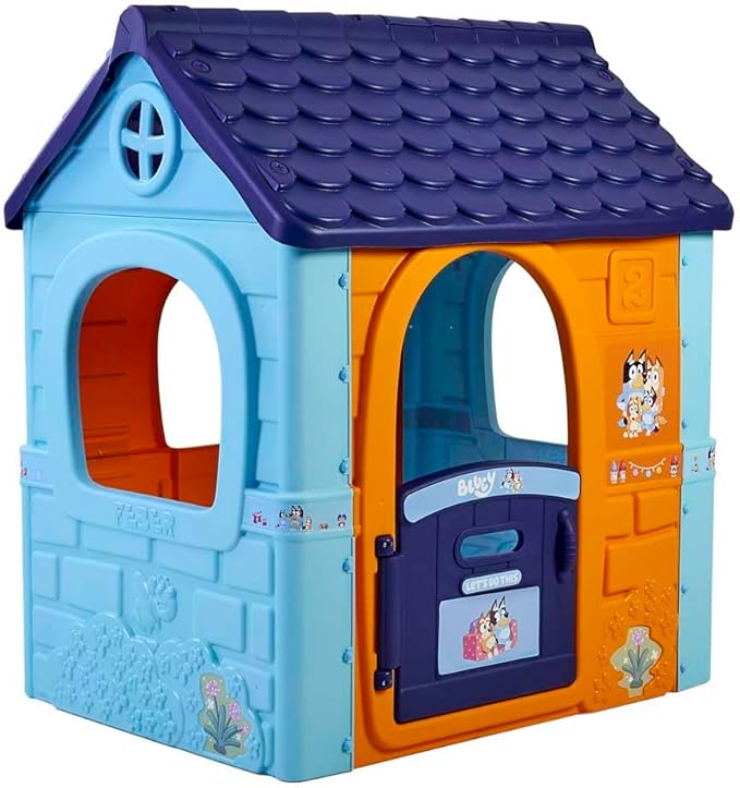 FEBER - Bluey Fantasy House, casita Infantil de Juegos con Puerta abatible, para Jugar al Aire Libre o en casa, casa Resistente y de facil Montaje, para niños de 2 a 6 años, Famosa (FEU11000)