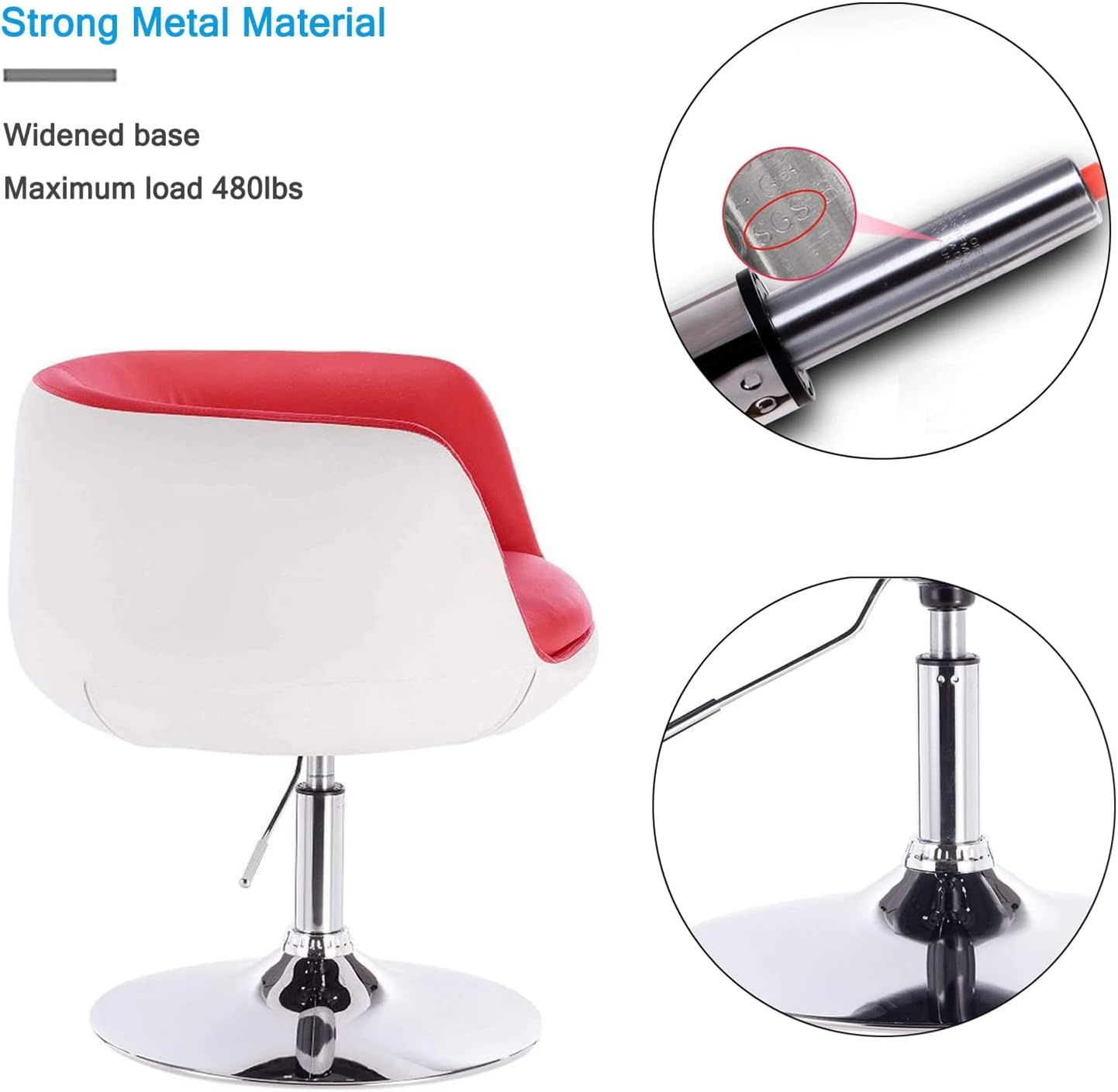 Moderna silla de escritorio de oficina, silla giratoria de cuero con altura ajustable, silla de maquillaje con elevación de gas para sala de estar o dormitorio, decoración versátil para el hogar