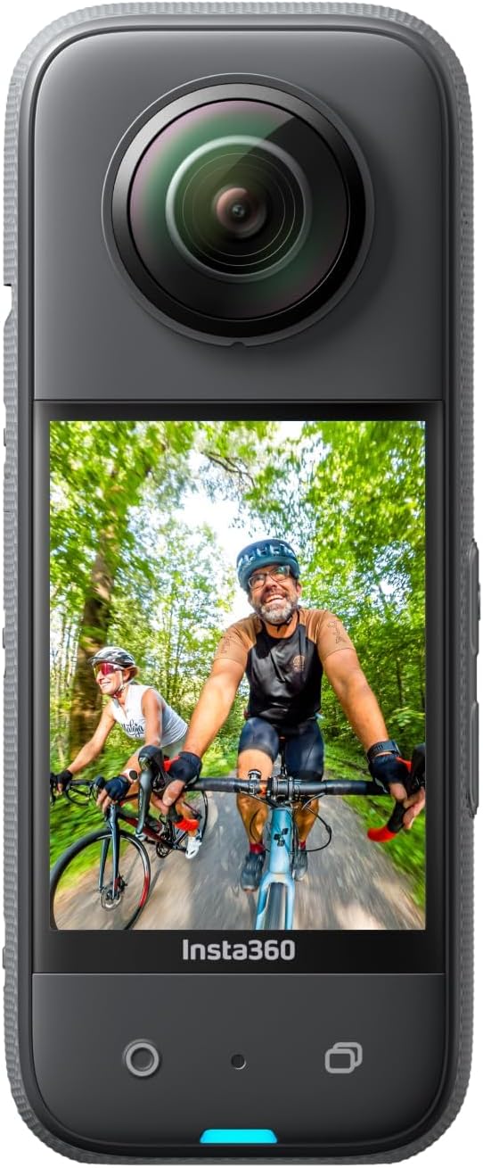X3 48MP 1/2" Action Camera 360° Waterproof Action Camera with 48MP Sensors, 5.7K 360° Active HDR Video, 72MP 360° Photos, 4K Single Lens, Stabilization, 2.29" Touch Screen with Sticker Kit