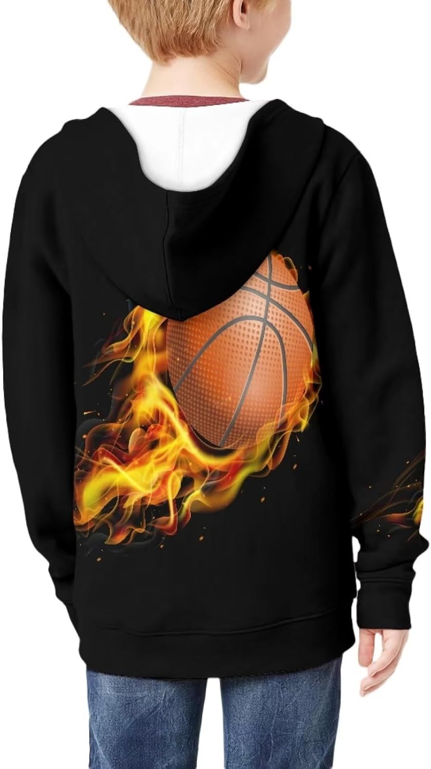JEOCODY Boys Hoodie Zip Up Hooded Sweatshirt with Pocket Pullover