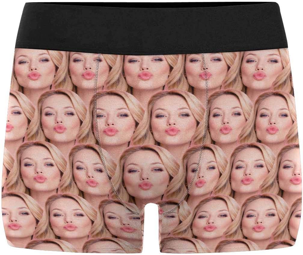 Custom Multi Men's Funny Face Boxer Shorts Underpants Briefs with Photo(XS-XXXL)