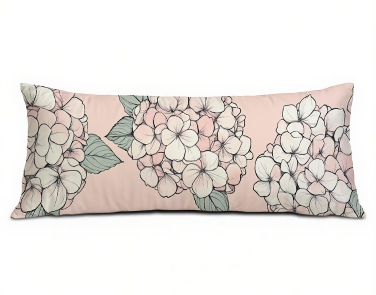 Poszewka na poduszkę poduszka do łóżka 60 x 180 cm różowy wzór poszewki na sofę, poduszki na sofę bawełna len poszewka na poduszkę poprawia jakość snu, do dekoracji łóżka do domu salonu kwiat R-4213