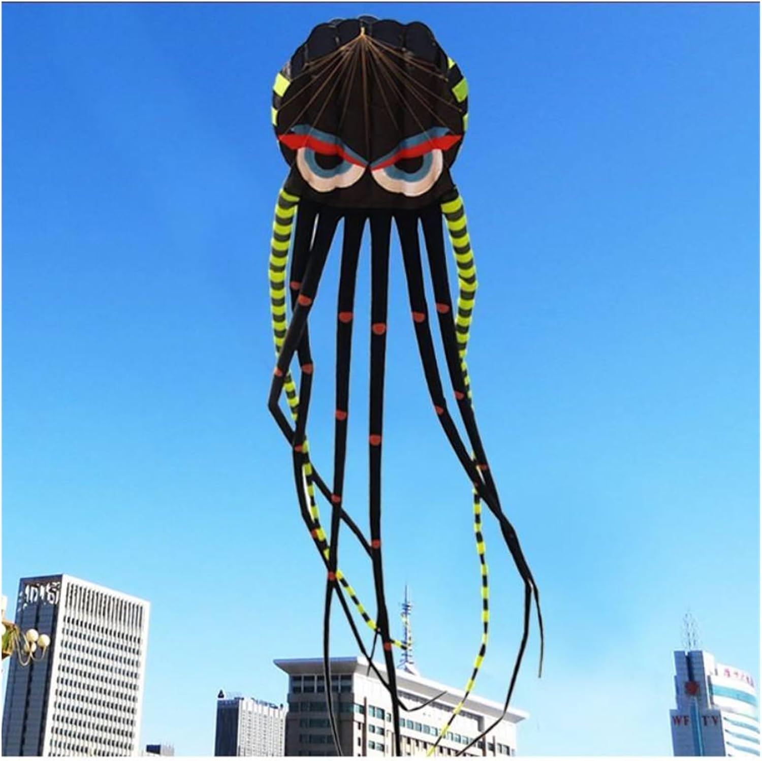 HEXEH 3D 8-Meter Four-Color Octopus Kite Large Animal Soft Kite Outdoor Inflatable Kite Kite Easy to Fly (Color : Deluxe Edition)
