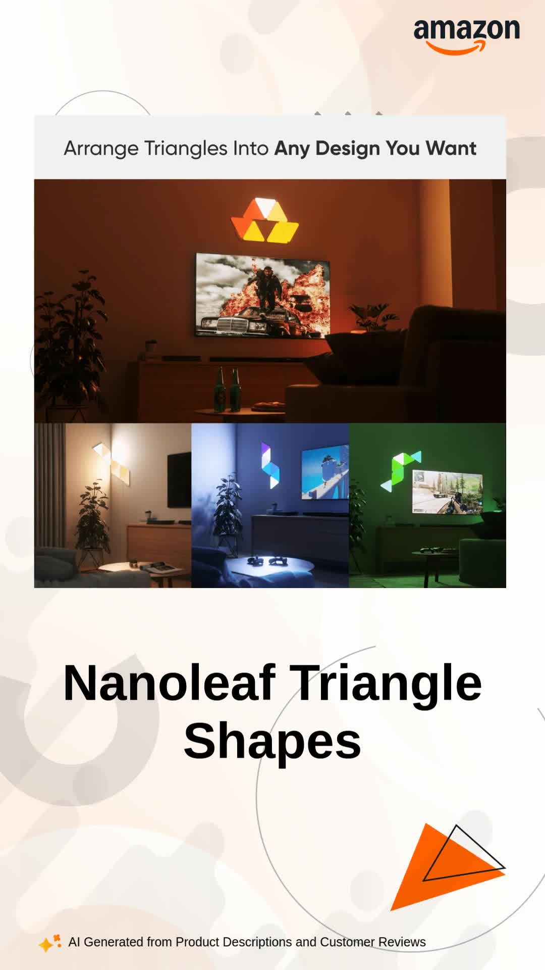 Nanoleaf Triangle Shapes STK Light Panels – 9 Pack, Modular Smart
