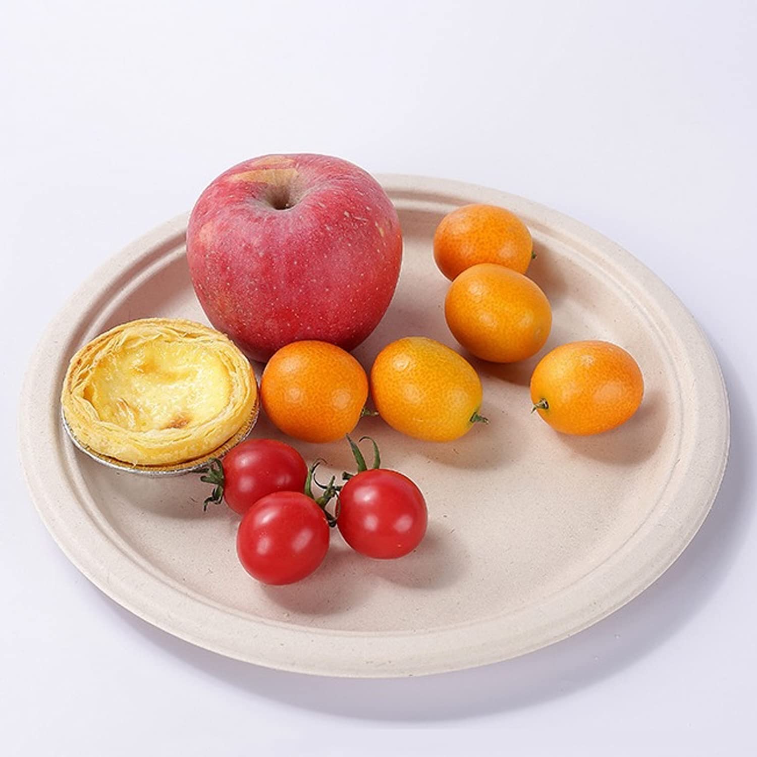 Assiettes et couverts en carton biodégradables jetables compostables en bagasse de canne à sucre, comprenant des plats de 7'' et 9'', fourchettes, couteaux et cuillères, barbecue, camping