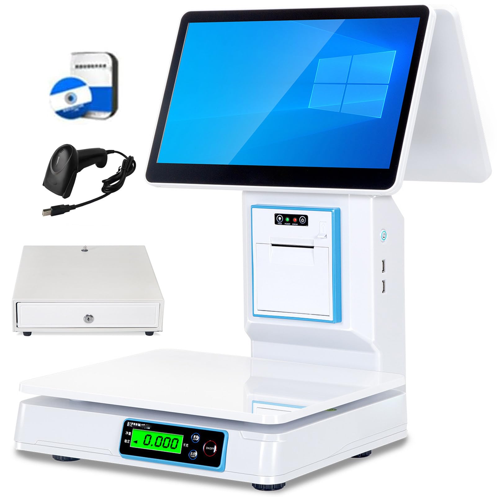 Balance de Vente de Produit,Caisse enregistreuse avec Balance et imprimante DualScreen