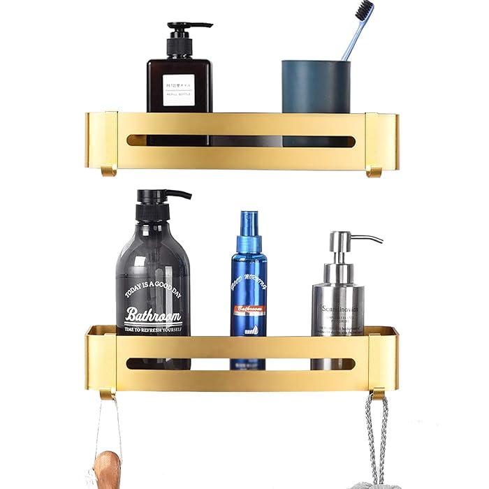 Buy Bathroom Shelf Wall Mounted,Shower Caddy No DrillingAdhesive Square Shower Shelves, Space
