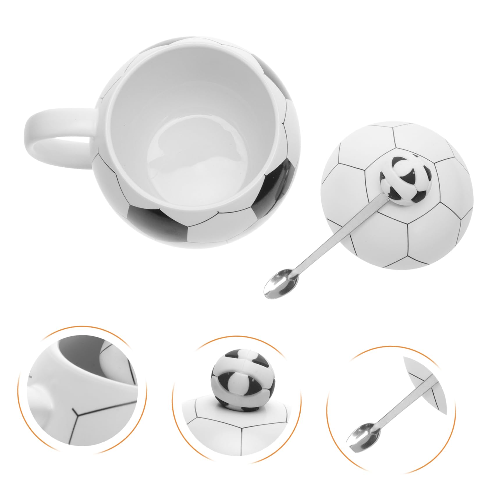Didiseaon 1set Tazza Da Caffè Ceramica Tema Calcio Con Cucchiaio Di Stile Elegante e Dettagli Curati Per Tè Latte e Bevande Perfetta Per Appassionati Di Sport e Regali Unici