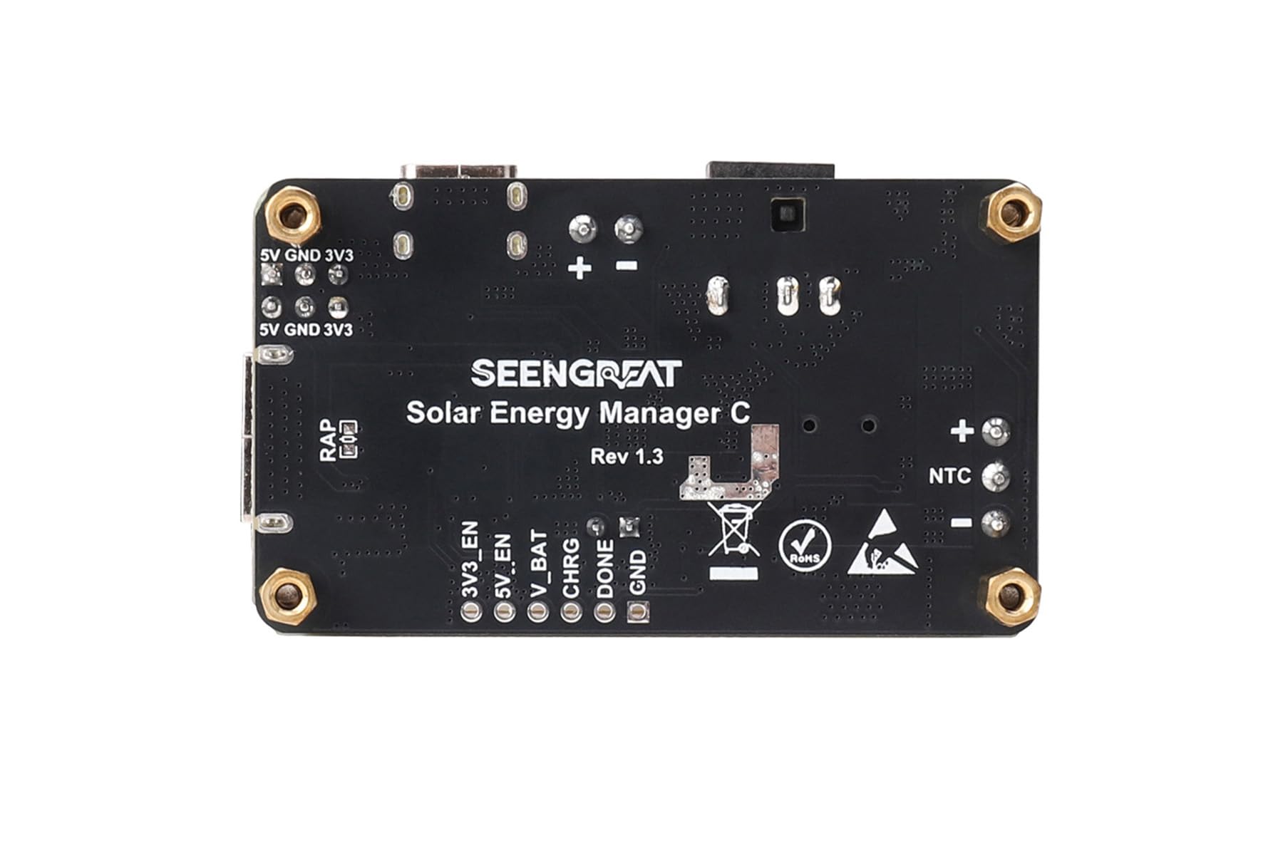 Solar Energy Manager C, DIY Solar Power Management Module for Education & Maker Projects, Supports 5V Solar Panel/USB Input, 3.3V/5V Output, Ba-ttery Protection for STEAM & IoT Learning