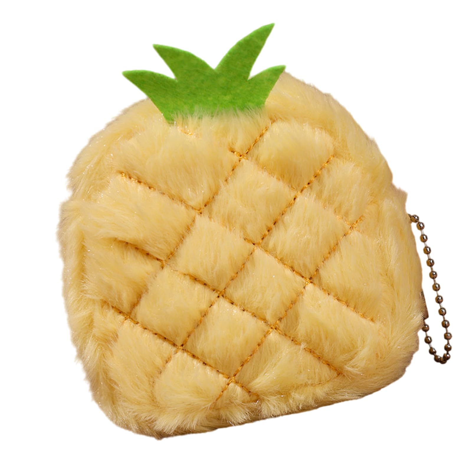 Tsophreniq Fruit Shape Plush Coin Purse Soft Sturdy Zippered Portable Carry for Kids Adults Fruit Keychain Accessory