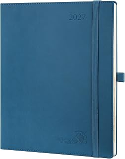 POPRUN Kalender 2027 Wochenplaner Vertikal ca.A4(25,9x21,2cm) mit Softcover