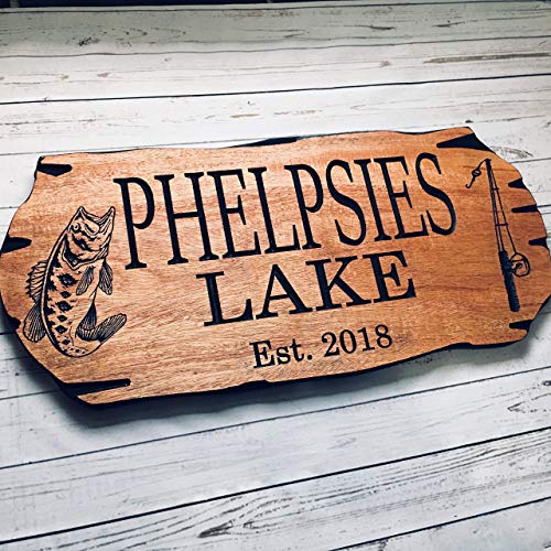 Personalized Cabin Sign Outdoor Sign Custom Wooden Carved Family Name Sign Engraved Wood