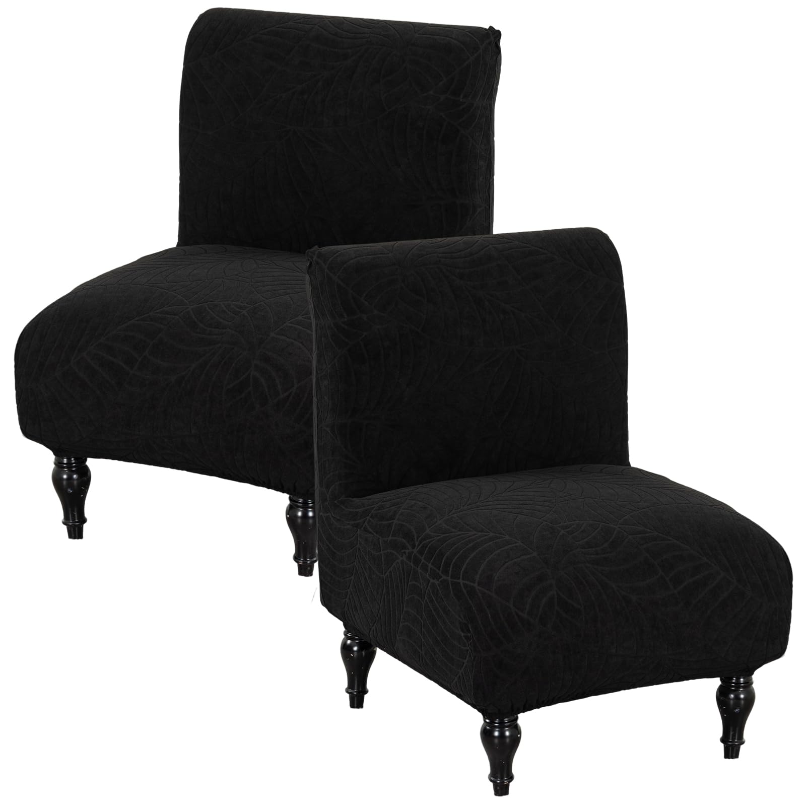 Armless Accent Chair Cover Slipcover for Living Room,Black