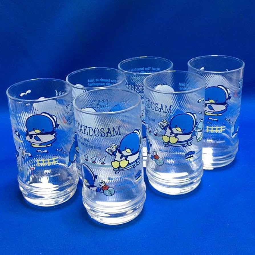 Amazon | タキシードサム グラス 6個セット 昭和レトロ A2543