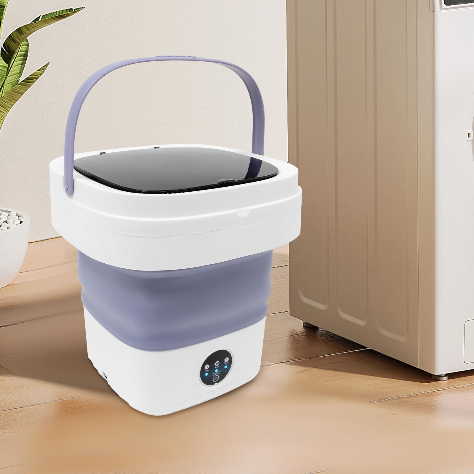 Mini lavatrice pieghevole da 12 l, piccola lavatrice da campeggio, portatile, mini lavatrice elettrica per dormitori (viola)