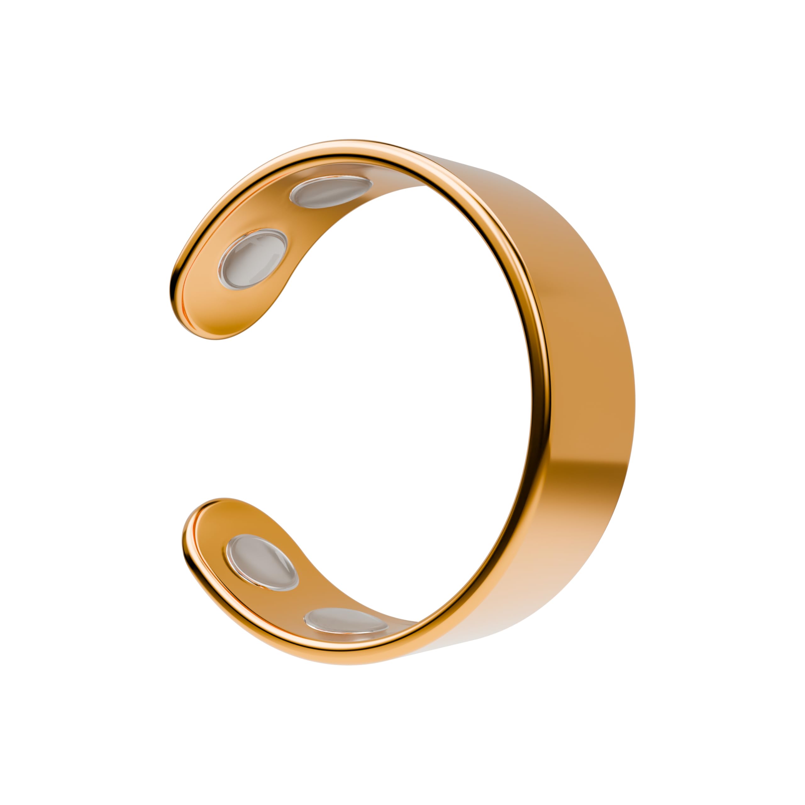 CALMI - Magnetic Wellness Ring 18K Gold Plated with Adjustable Stainless Steel Design | Wearable Magnetic Field Accessory for General Wellbeing | Unisex (Gold)