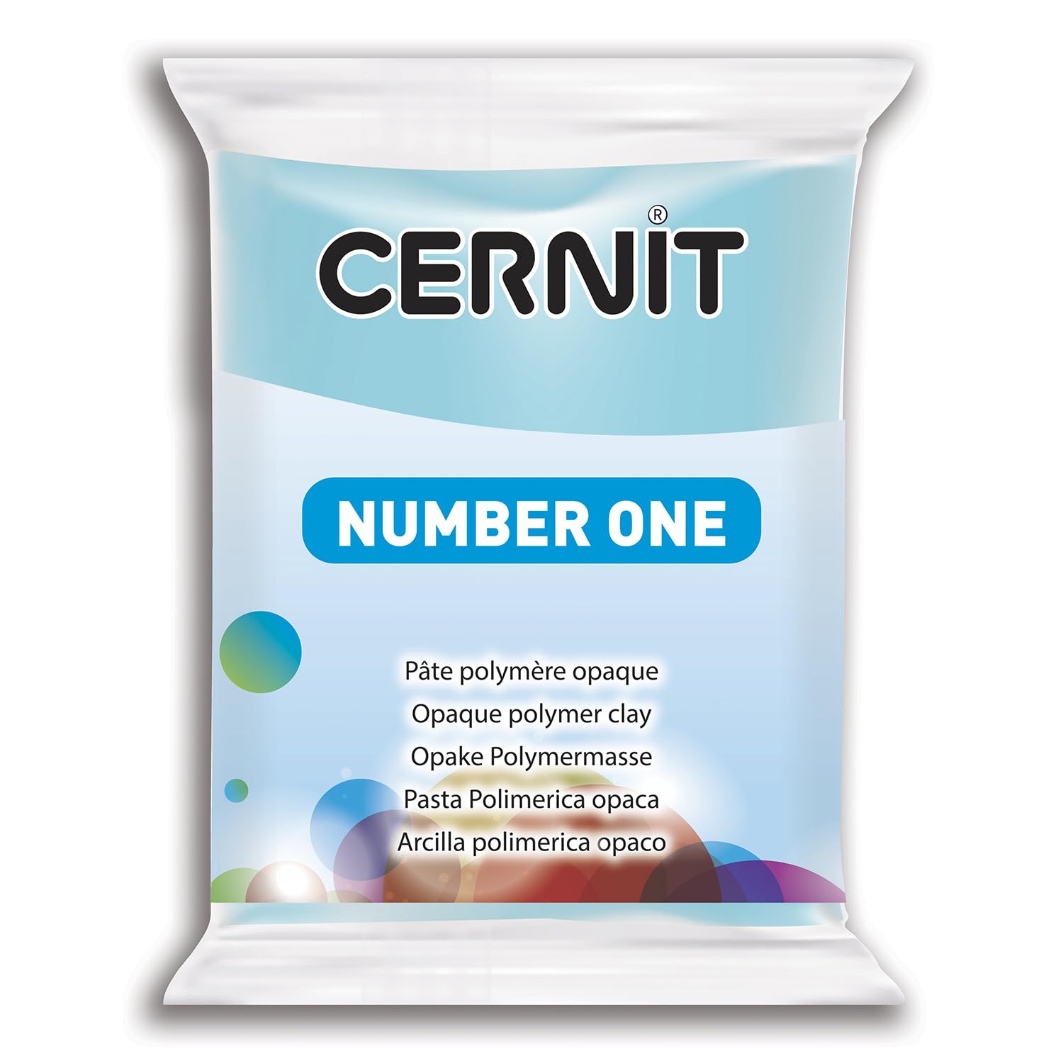 CERNIT CE0900056214C - A Pack of Polymer Clay Block - Number One Range - Modelling and Baking Clay - Light Blue Colour - 56 g Block - Manufactured in Belgium โ image 1
