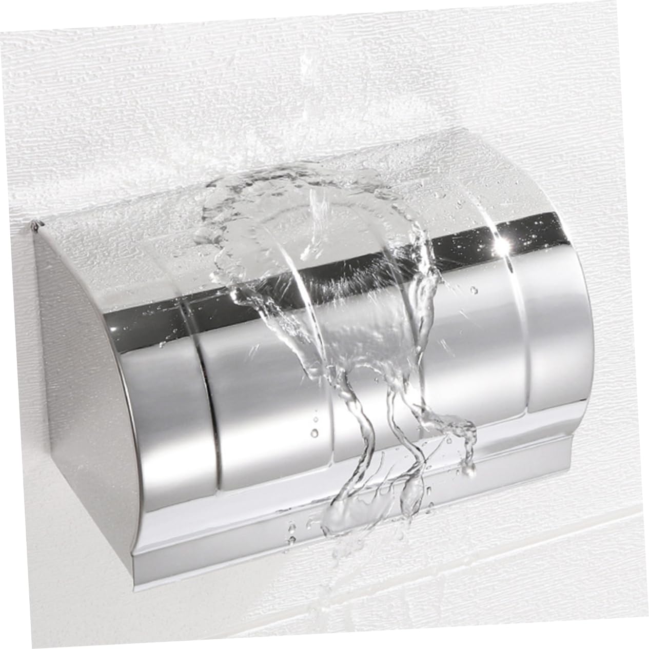 Portarotolo da Bagno in Acciaio Inox 304, Scatola Porta Carta Igienica da Parete senza Fori, Argento, per Casa